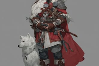 draw original dnd or rpg character art mpas party for you