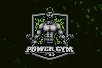 custom gym and fitness logo design with modern style