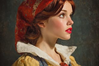 beautiful portrait in disney cartoon