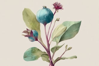 draw botanical watercolor clipart