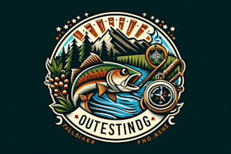 do fishing, hunting, and adventure vintage logo for your brand