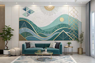 design premium abstract art for interior decoration