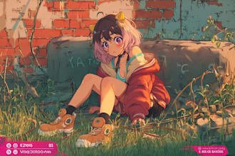 draw anime inspired original character artwork