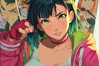 design professional anime art for streamers and gamers