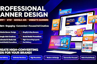 design website banner, shopify banner,esty banner static canva ads