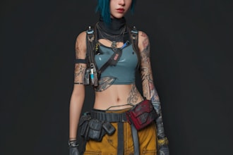 create cyberpunk character art