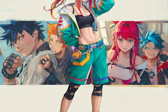 draw anime inspired portrait and custom character art