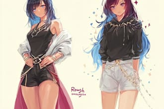 draw anime character design sheet art