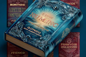 create dark magical novel cover artwork
