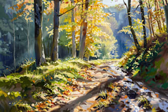 digitally oil painting landscape