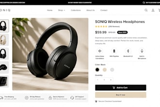 build shopify product page, one product shopify website dropshipping store