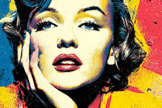 draw a professional pop art portrait