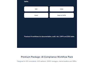 provide a premium iso and esg compliance ai prompt library