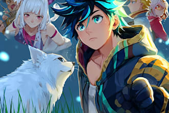 draw anime character fan art illustration
