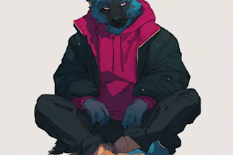 draw your furry oc or custom anthropomorphic character art