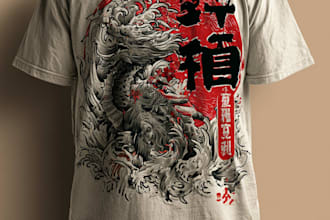 design japanese t shirt illustration