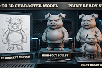 create 3d printable character models, toys and stl files from 2d images