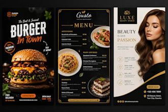 redesign your menu or flyer into a modern professional design
