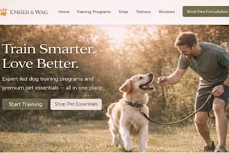 design squarespace dog training website pet behavior service website
