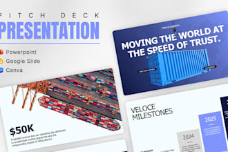 design, redesign custom slide deck presentation makeover and fundraising pitch