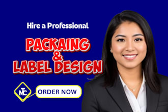 design premium cosmetic packaging, supplement label, and food pouch design