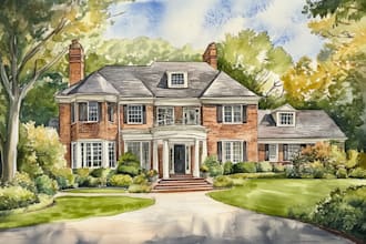 paint watercolor house portrait
