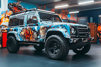 do an awesome vehicle wrap designs, car wrap