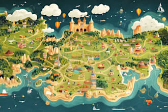 create vector resort maps for tourism and travel businesses
