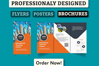 prepare professional web or print ready flyer, poster, brochure in 24 hours