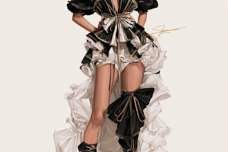 draw a fashion or editorial illustration, sketch, commercial