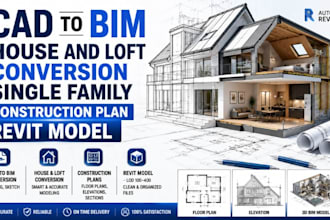 cad to bim house and loft conversion single family construction plan revit model