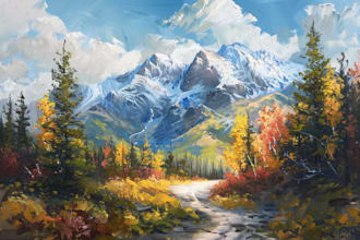 digitally oil painting landscape