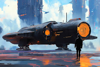draw spaceship concept art a starship or scifi vehicle