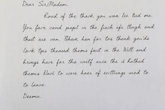 do neat handwritten notes and letters