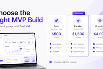 build your web app or saas mvp fast, by someone who ships products