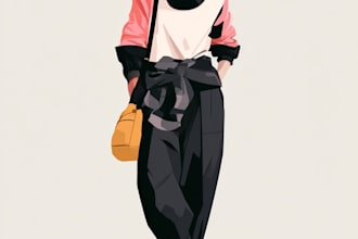 create fashion design illustration and technical drawing