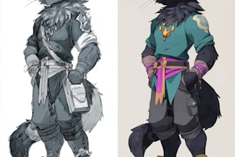 create awesome furry oc art, anthro characters and unique designs