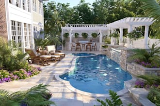 create your front garden backyard patio landscape design