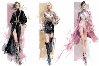 draw fashion and colorfull digital illustration