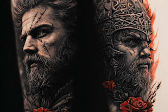 draw custom cyber sigilism and tribal designs for tattoo