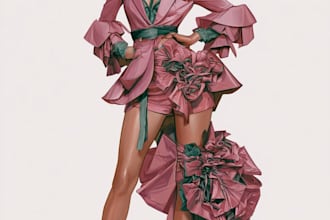draw a fashion illustration, sketch, portrait