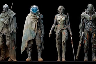 create fantasy, sci fi, character with hyperrealistic style