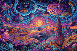 do amazing art of stoner, psychedelic, weed, metal cover