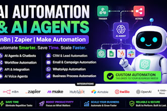 create ai automation, ai agents and n8n zapier workflows