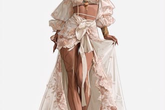 draw a fashion illustration and sketch and color