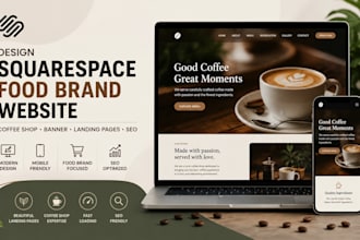 design squarespace food brand website coffee shop banner landing pages seo