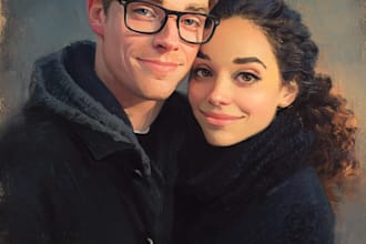 draw custom couple portraits for you