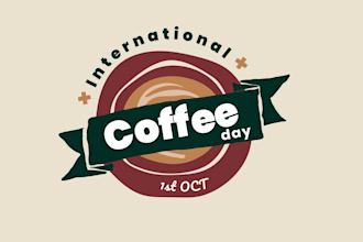 create hand drawn coffee shop logo for your cafe