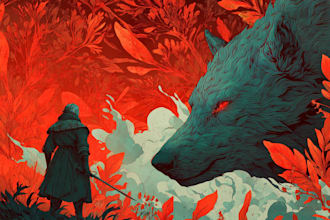 make a dark horror art illustration
