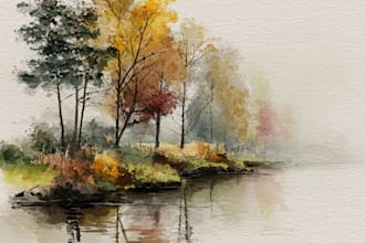 do creative watercolor landscape art